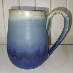 Matte Blue Glazed Pottery Mug
